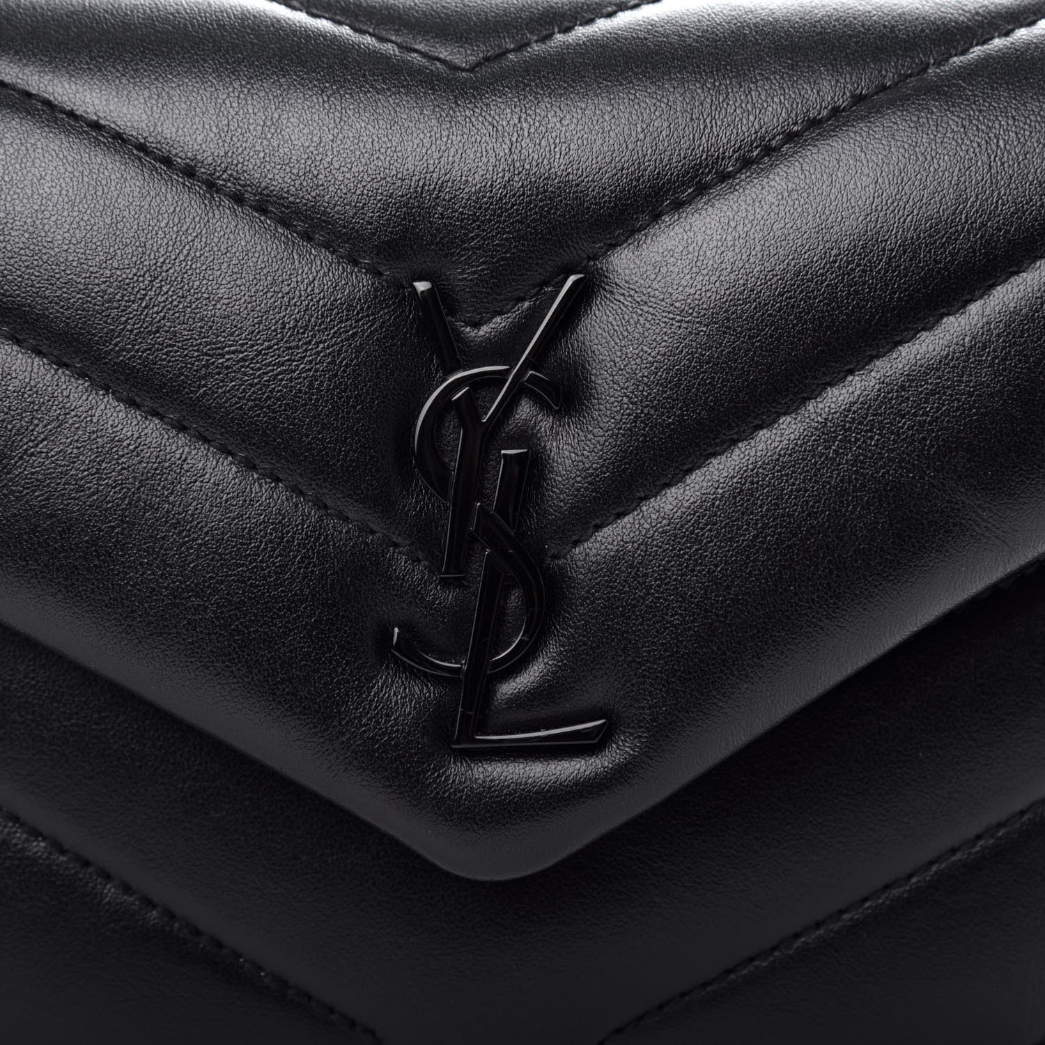 Saint Laurent Calfskin Y Quilted Monogram Toy Loulou Crossbody Bag Black 11 of 13