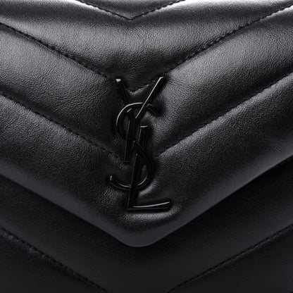 Saint Laurent Calfskin Y Quilted Monogram Toy Loulou Crossbody Bag Black 11 of 13