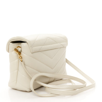 Saint Laurent Calfskin Y Quilted Monogram Toy Loulou Crossbody Bag Crema Soft 3 of 11