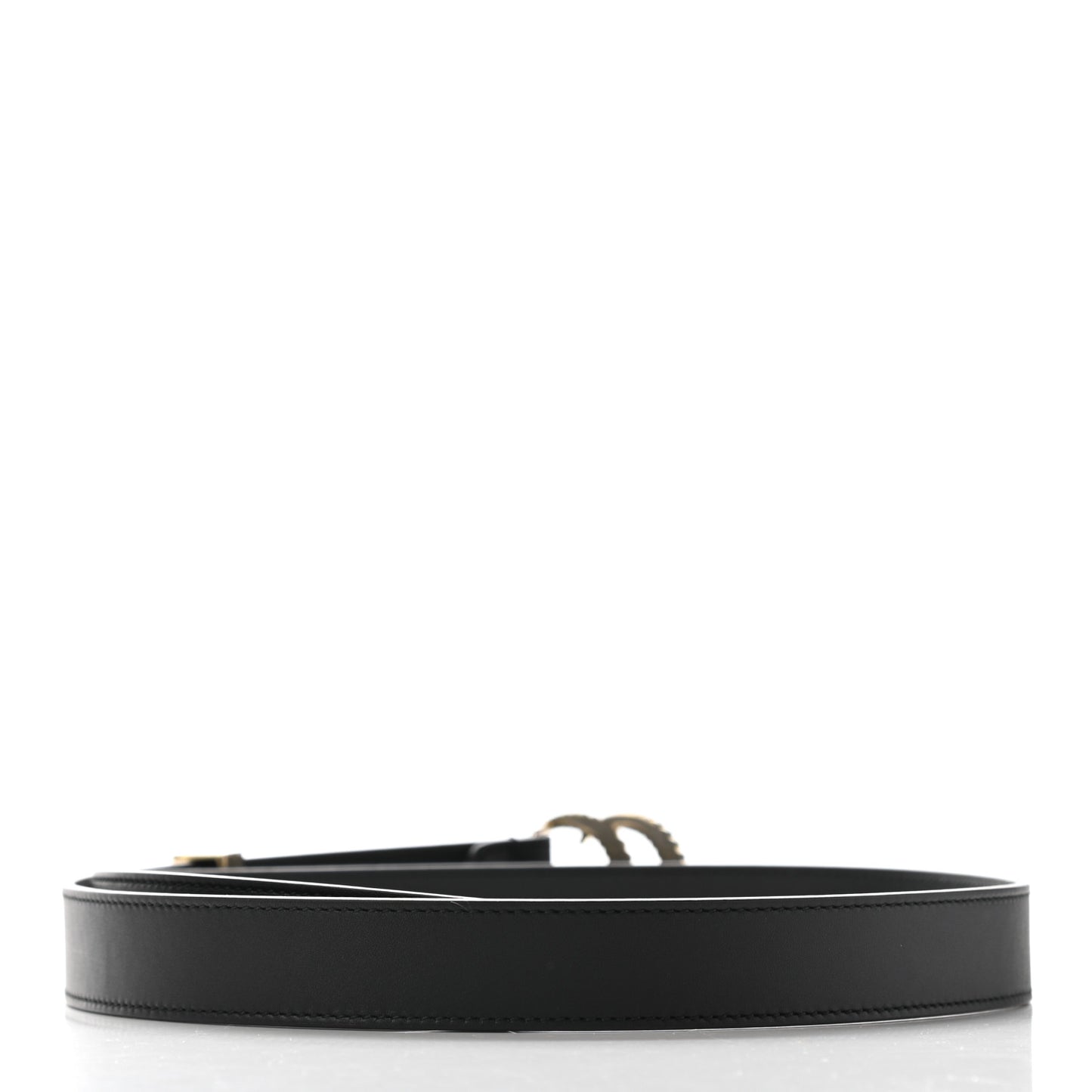 Moon Calfskin Torchon Double G 25mm Belt 85 34 Black