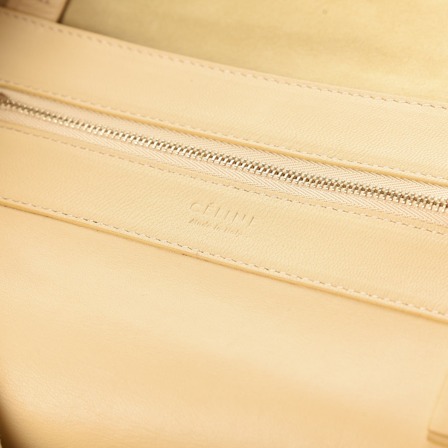 Celine Lambskin Horizontal Bi-Color Cabas Butter 8 of 11