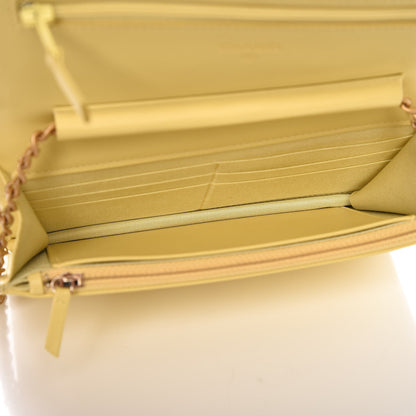 Chanel Caviar Quilted CC Filigree Wallet On Chain WOC Yellow 5 of 9