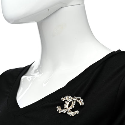 Chanel Crystal Baguette CC Brooch Gold 2 of 5