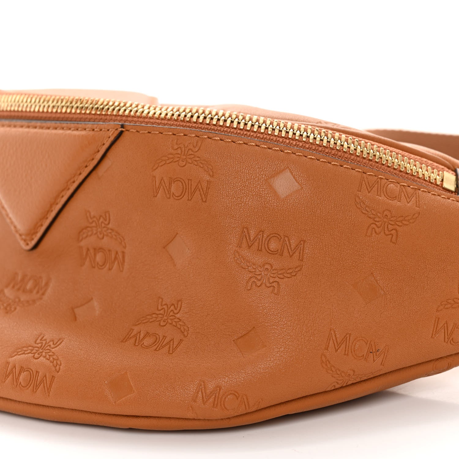 MCM Calfskin Ottomar Monogram Fursten Belt Bag Cognac 8 of 10