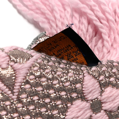 Louis Vuitton Wool Silk Logomania Shine Scarf Pink 5 of 5