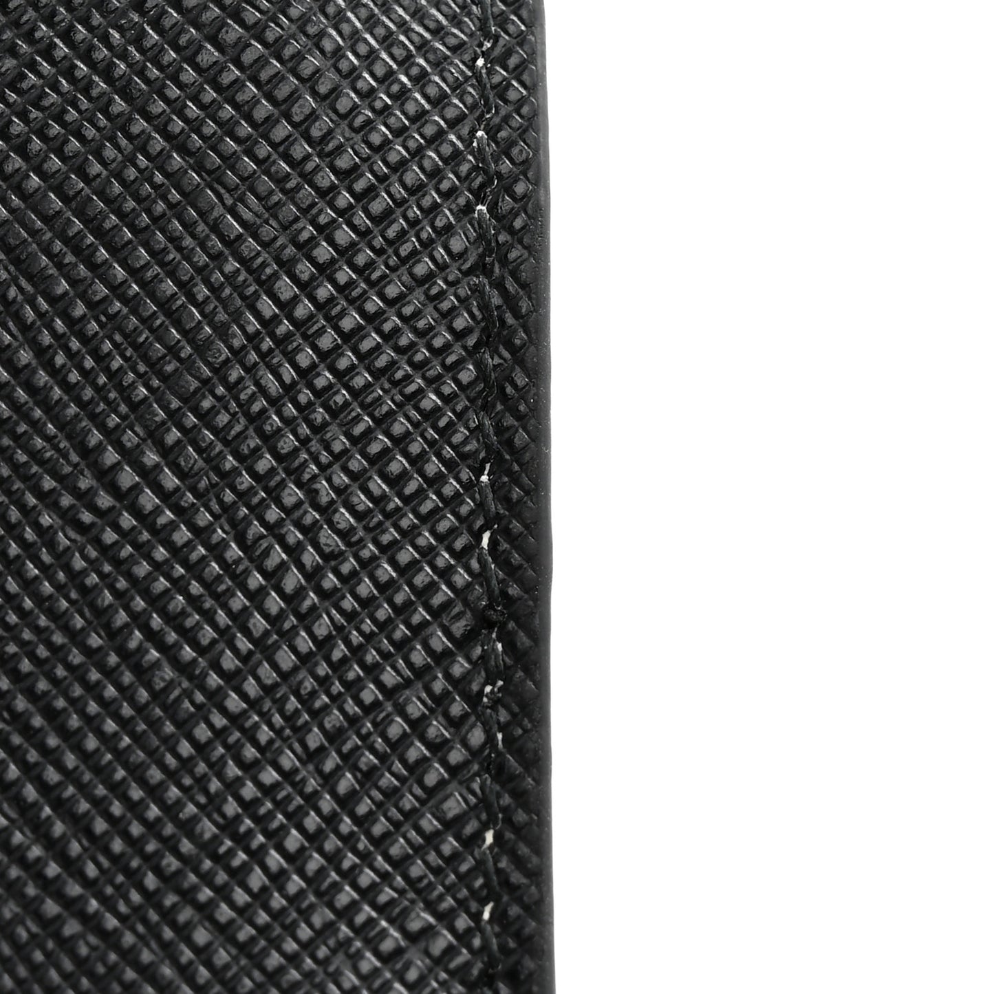 Saffiano Robot Metal Bi-Fold Card Holder Wallet Black Cromo