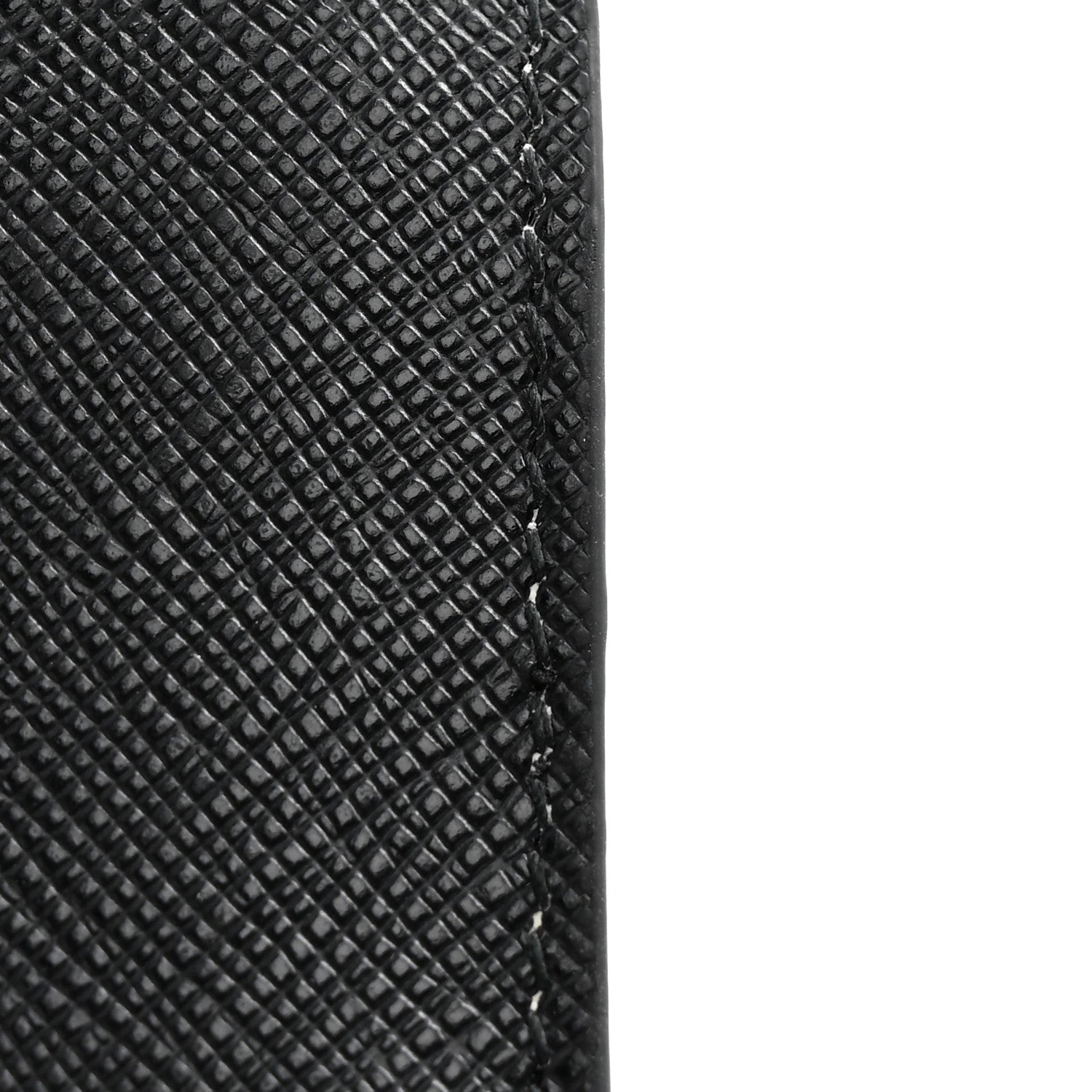 Prada Saffiano Robot Metal Bi-Fold Card Holder Wallet Black Cromo 10 of 10