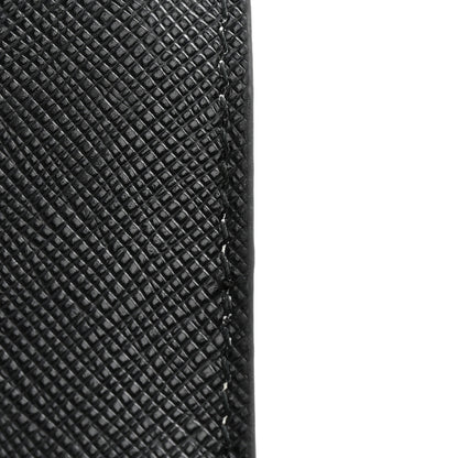 Prada Saffiano Robot Metal Bi-Fold Card Holder Wallet Black Cromo 10 of 10