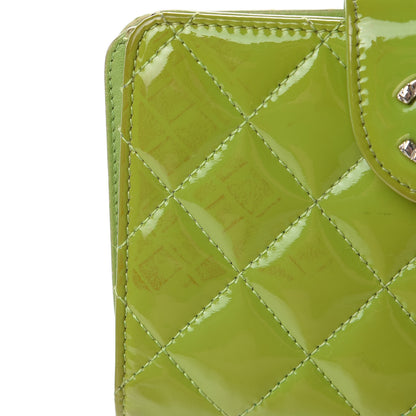 Chanel Patent Quilted Brilliant Zipped Pocket Wallet Green 10 of 18
