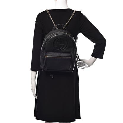 Gucci Pebbled Calfskin Soho Chain Backpack Black 2 of 13