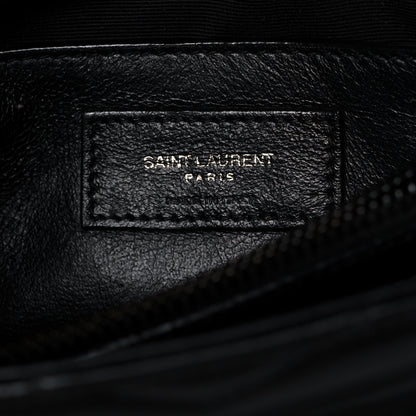 Saint Laurent Calfskin Y Quilted Monogram Small Loulou Chain Satchel Black 6 of 16
