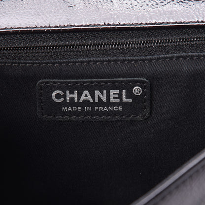 Chanel Distressed Patent Calfskin Small Frame Single Flap Black 6 of 9