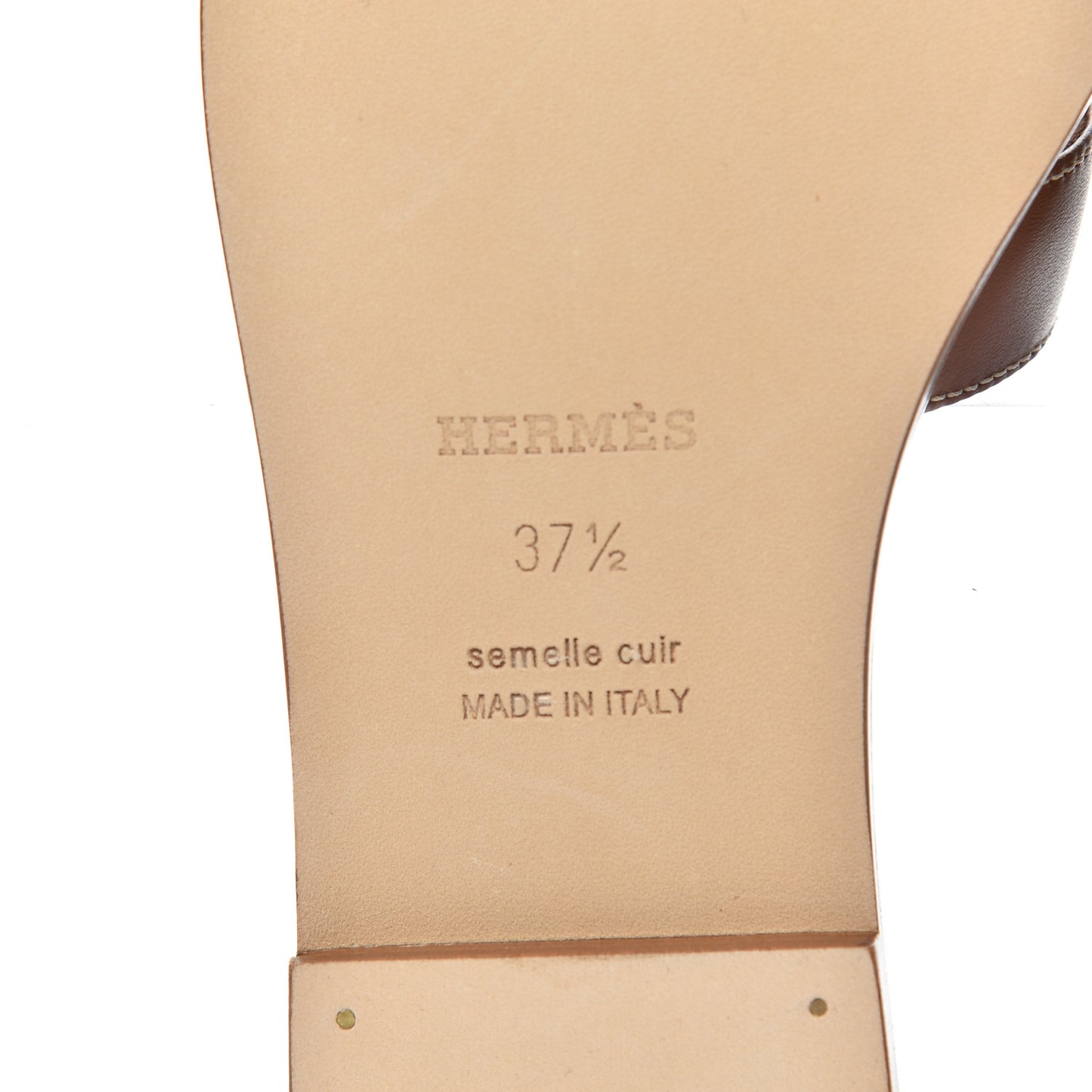 Box Calfskin Oran Sandals 37.5 Gold