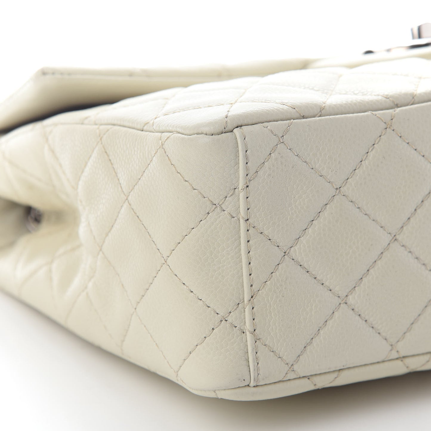 Caviar Quilted Maxi Single Flap White