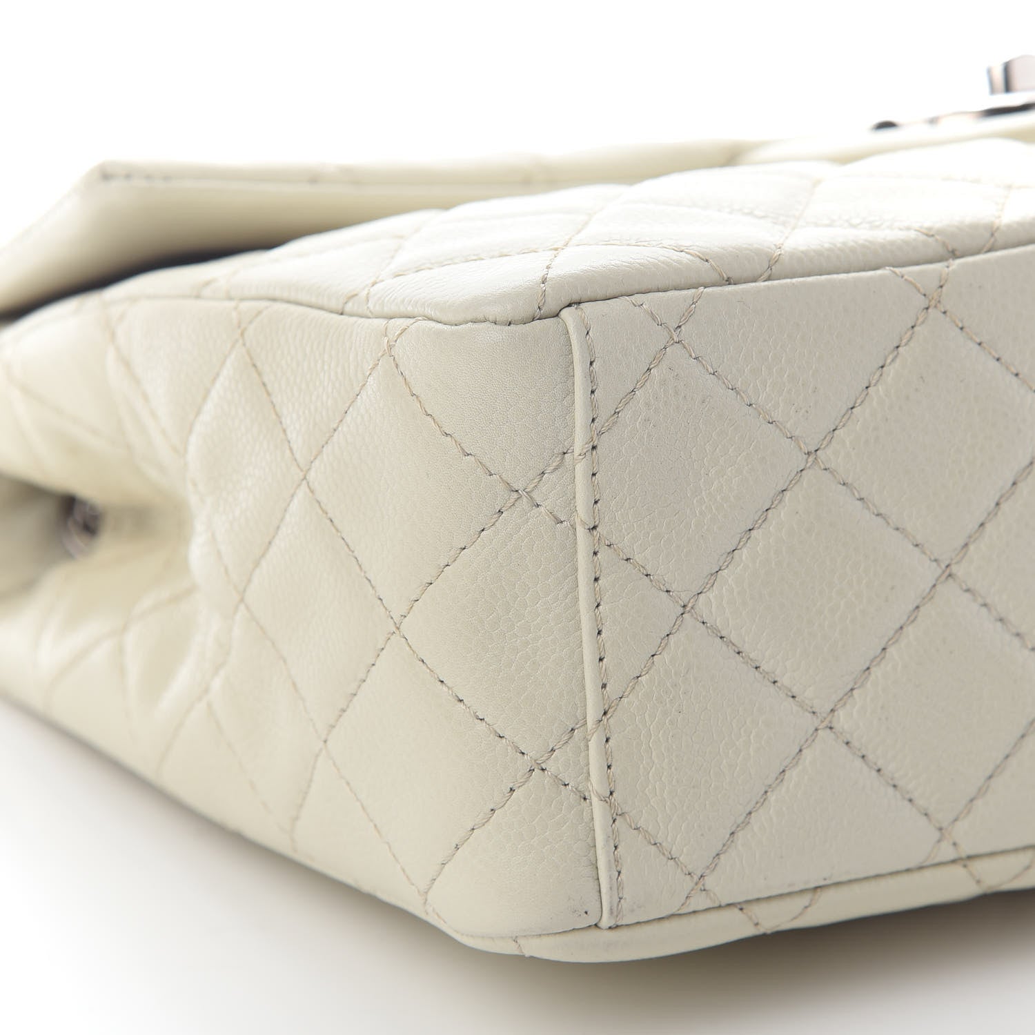 Chanel Caviar Quilted Maxi Single Flap White 7 of 8