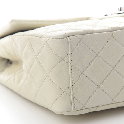 Chanel Caviar Quilted Maxi Single Flap White 7 of 8