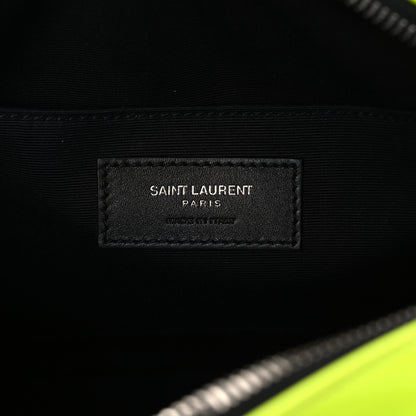 Saint Laurent Patent Calfskin Matelasse Monogram Lou Camera Bag Neon Yellow 6 of 12