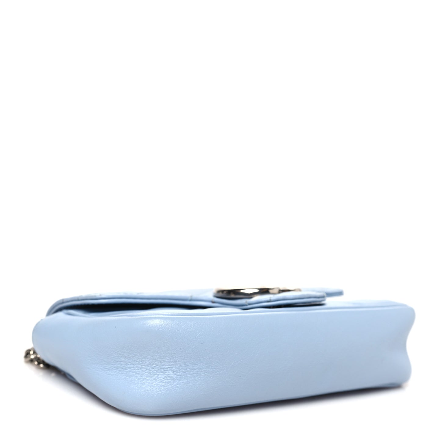 Calfskin Matelasse Super Mini GG Marmont Shoulder Bag Porcelain Light Blue