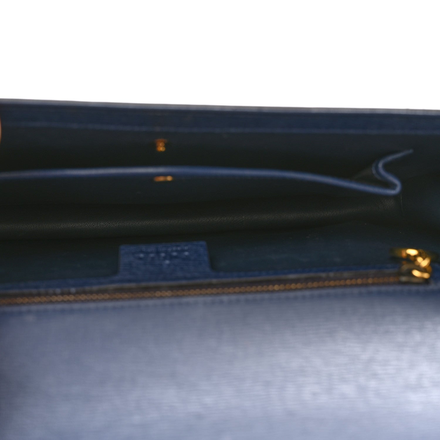 Gucci Textured Calfskin Heartbeat Print Clutch Blue 5 of 7