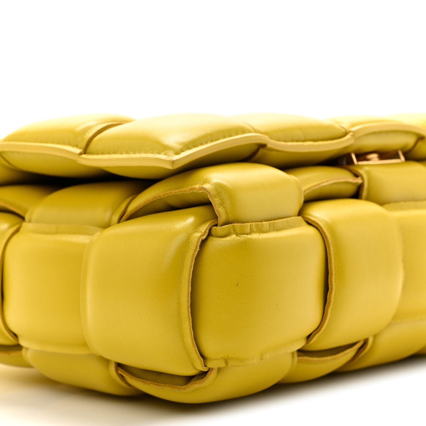 Nappa Maxi Intreccio Padded Cassette Crossbody Bag Buttercup