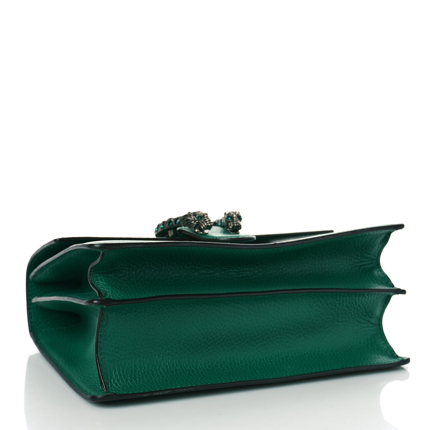 Dollar Calfskin Crystal Web Medium Dionysus Bamboo Top Handle Bag Emerald