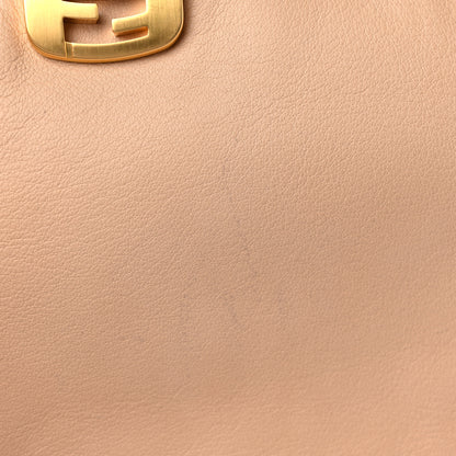 Fendi Capra Vitello Dolce Marmol Colorblock Small Chameleon Tote Cipria Makeup Camel 12 of 13