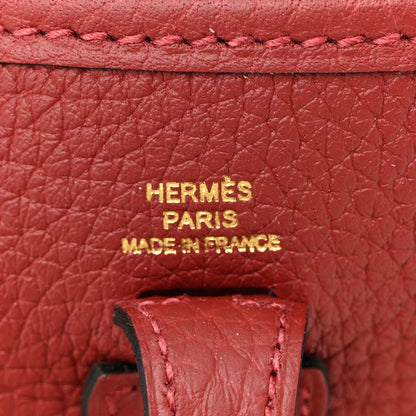 Hermes Taurillon Clemence Evelyne TPM Rouge H 6 of 11