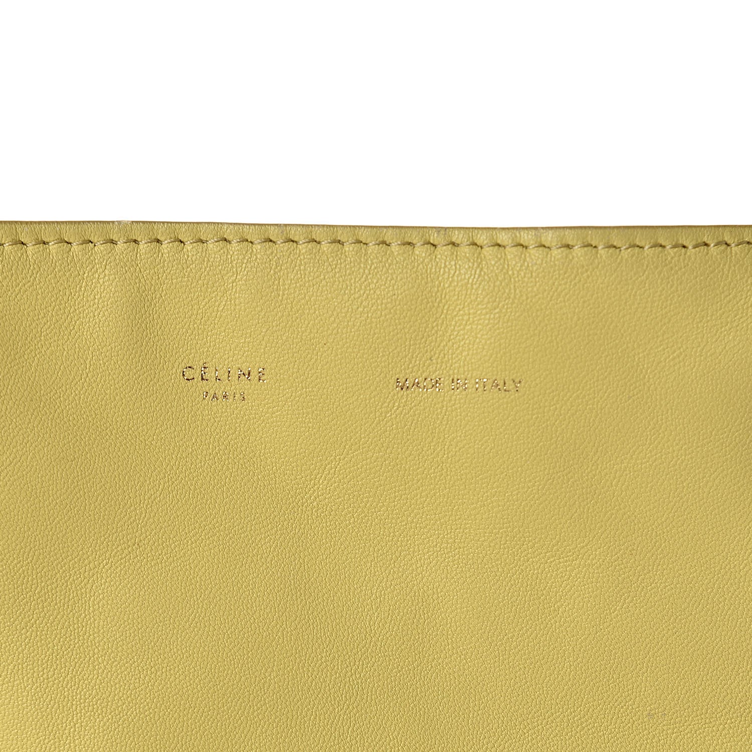 Celine Smooth Lambskin Small Vertical Bi-Cabas Beige Yellow 7 of 27