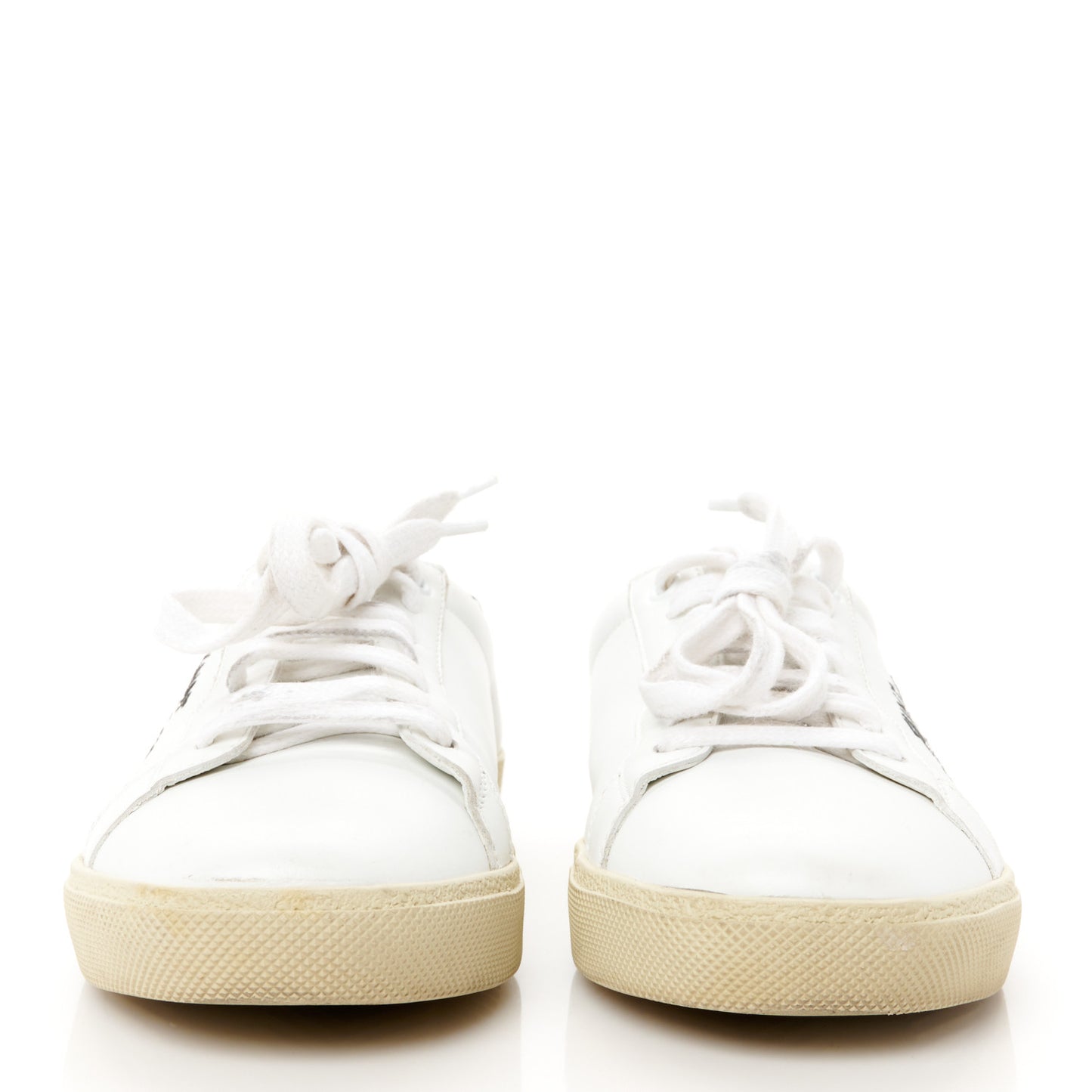 Calfskin Embroidered Court Classic Sneakers 38 White Black