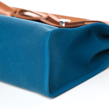 Hermes Vache Hunter Toile Herbag Zip 31 PM Bleu Natural 10 of 15