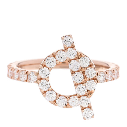 Hermes 18K Rose Gold Diamond Finesse Ring 50 5.25 1 of 6