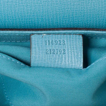 Gucci Leather Horsebit Clutch Turquoise 6 of 8