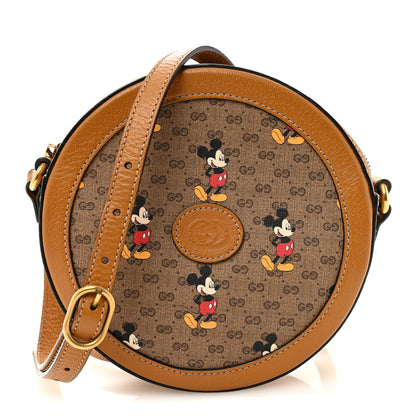 Gucci X DISNEY Mini Vintage GG Supreme Monogram Mickey Mouse Round Shoulder Bag Beige Vintage Sun Oil 1 of 10
