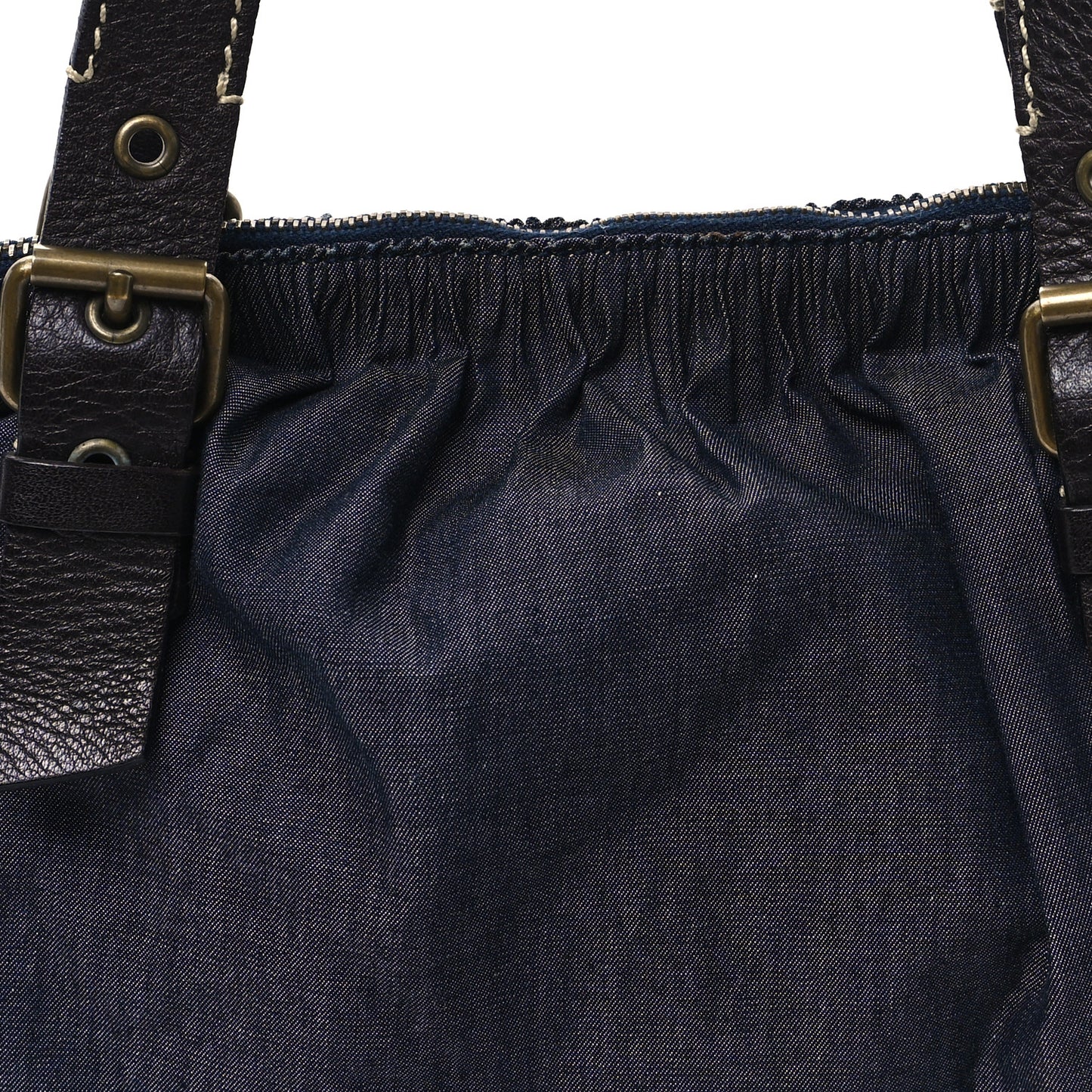 Fabric Gathered Shoulder Bag  Blue