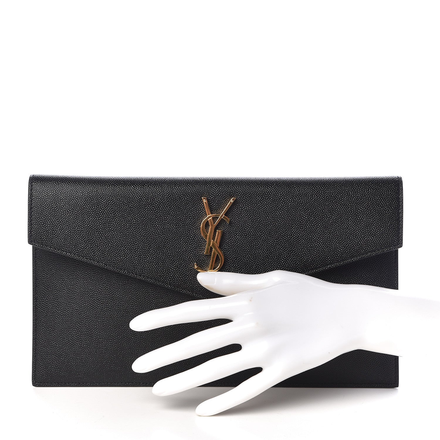 Saint Laurent Grain De Poudre Uptown Pouch Black 2 of 7