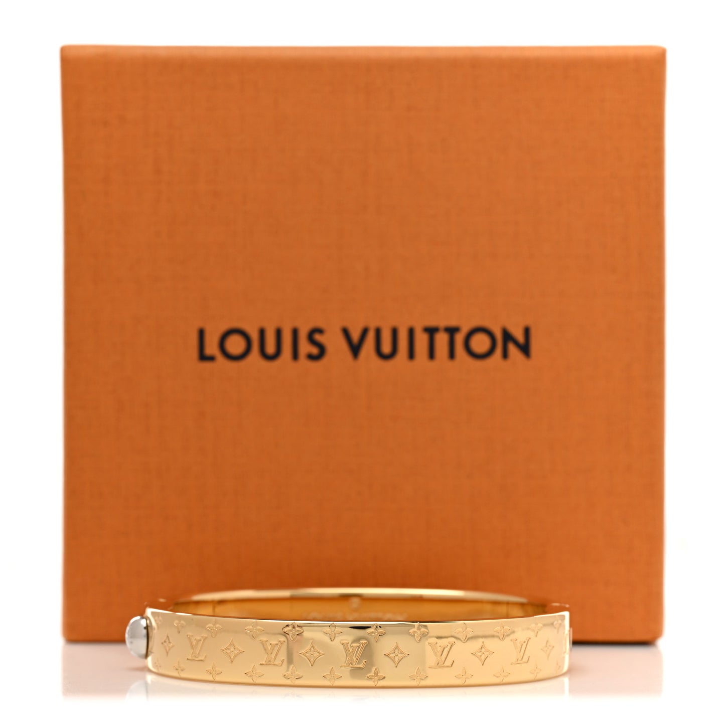 Brass Crystal Monogram Nanogram Strass Cuff S Gold