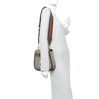 Gucci GG Supreme Monogram Textured Dollar Calfskin Web Medium Blondie Top Handle Shoulder Flap Bag Beige Ebony New Acero 2 of 13