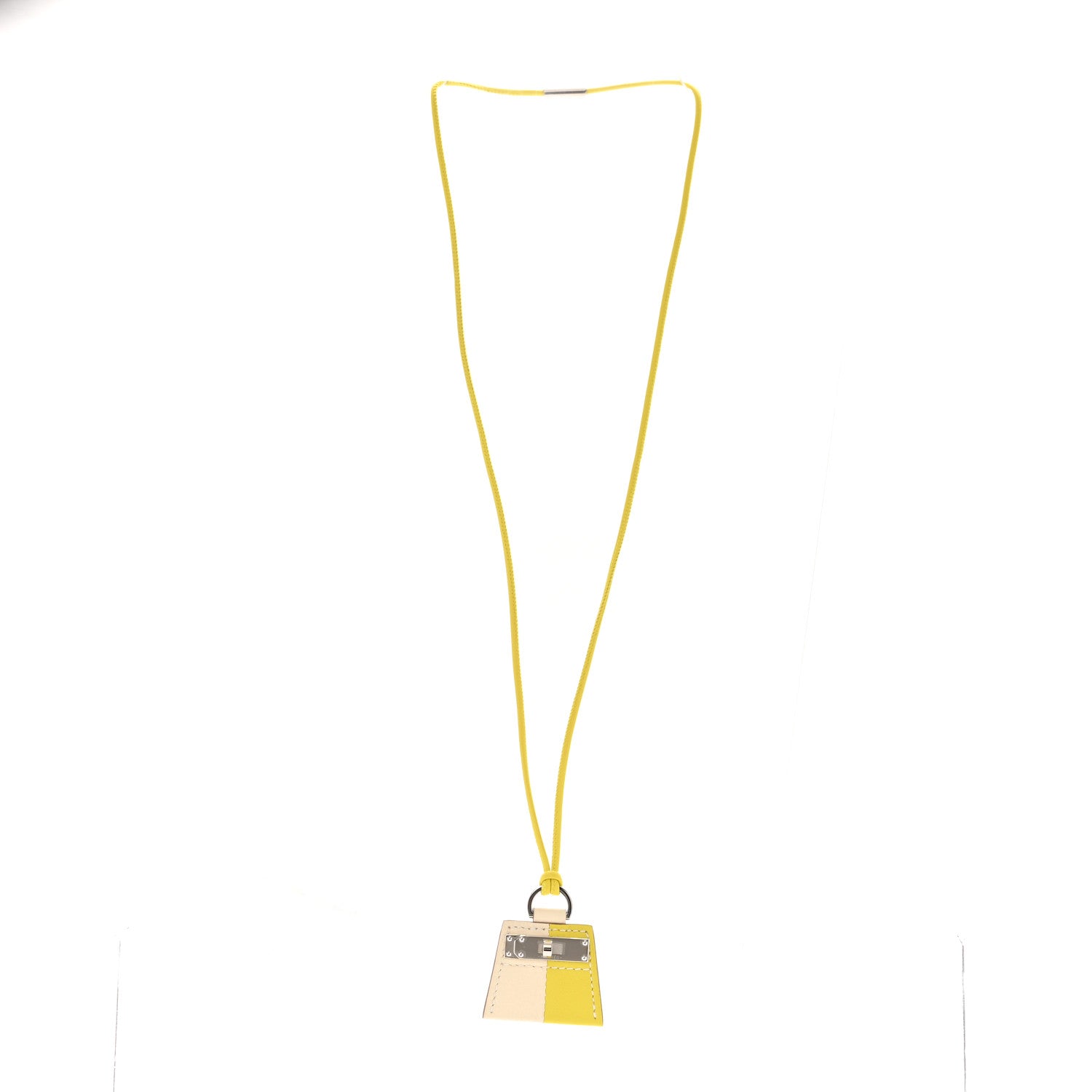 Hermes Swift Monpetit Small Kelly Pendant Necklace Nata Lime 3 of 6