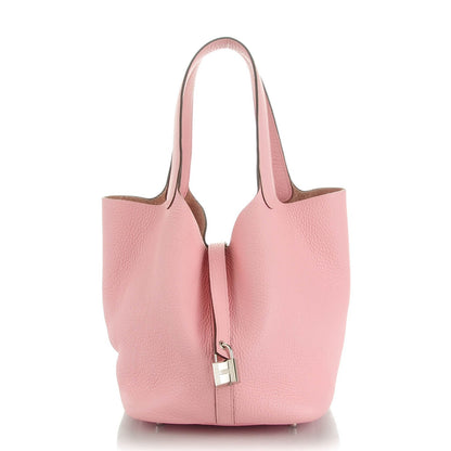 Hermes Taurillon Clemence Picotin Lock 22 MM Rose Sakura 1 of 8