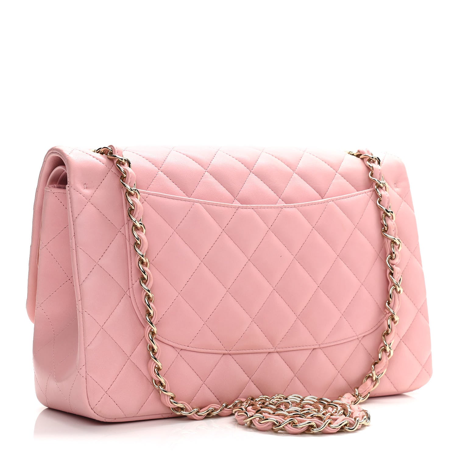 Chanel Lambskin Quilted Jumbo Double Flap Light Pink 3 of 12