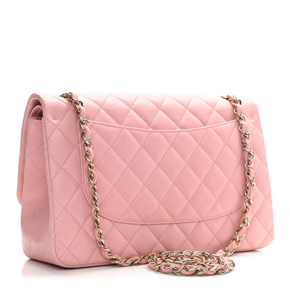 Chanel Lambskin Quilted Jumbo Double Flap Light Pink 3 of 12