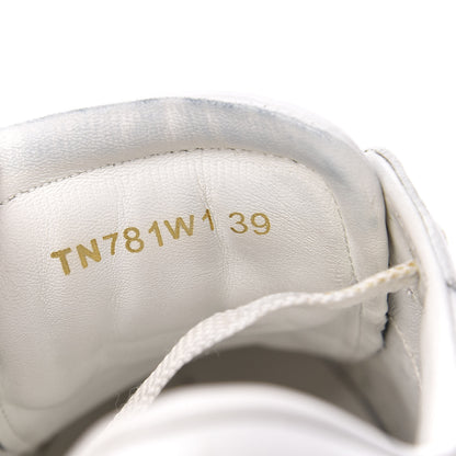 Valentino Garavani Calfskin Panther Womens Rockstud Open Sneakers 39 White 8 of 9