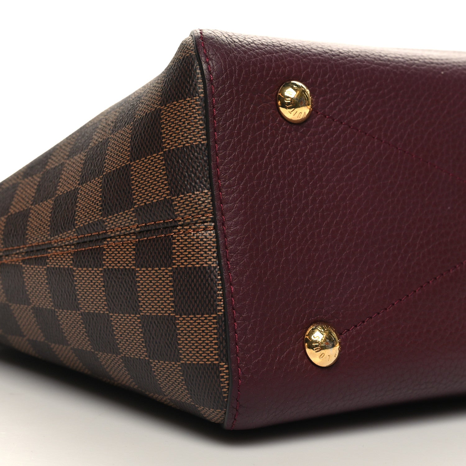 Louis Vuitton Damier Ebene Cuir Taurillon Hyde Park Fuchsia 8 of 9