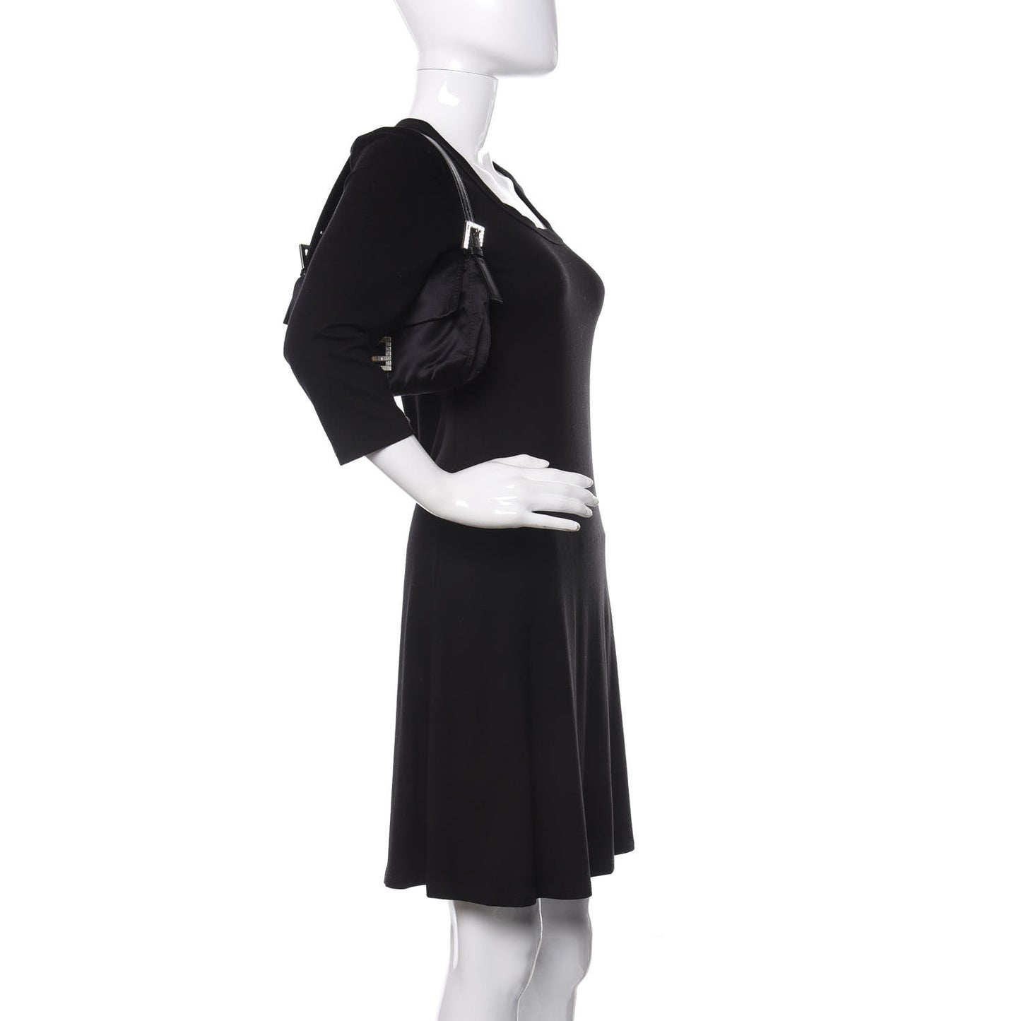 Satin Crystal Baguette Black