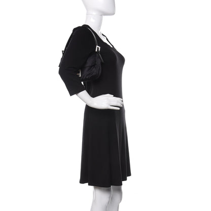 Fendi Satin Crystal Baguette Black 2 of 12