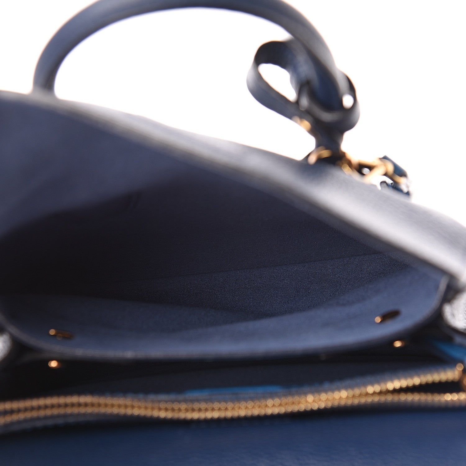 MCM Grained Calfskin Mini Milla Tote Navy 5 of 19