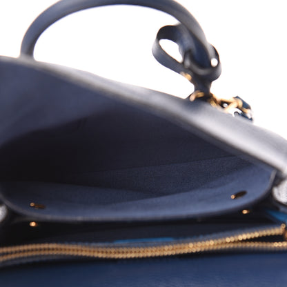 MCM Grained Calfskin Mini Milla Tote Navy 5 of 19