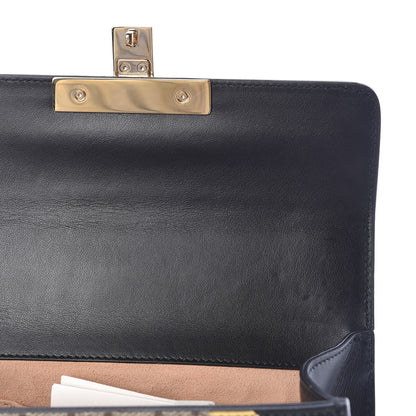 Gucci Calfskin GG Supreme Monogram Small Padlock Shoulder Bag Black Gold 12 of 13
