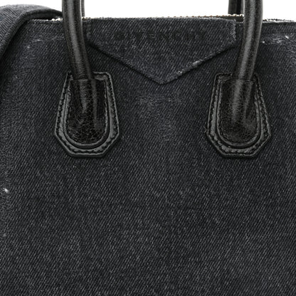 Givenchy Washed Denim Mini Antigona Shoulder Bag Black 8 of 13