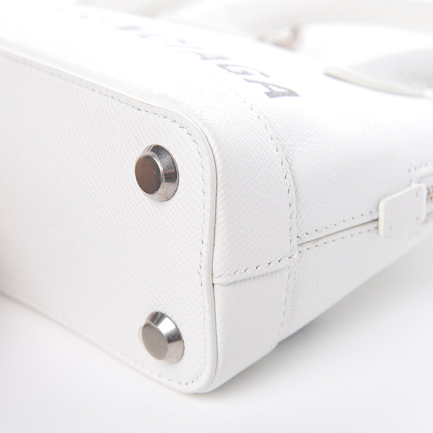 Balenciaga Grained Calfskin XXS Ville Top Handle Bag White Black 9 of 12